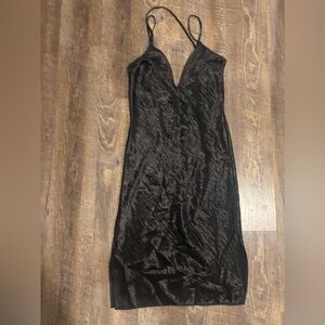 Express Black Asymmetric Strappy Dress